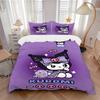 3pcs Luck Kuromi Sanrio Print Bedding Set (1 Cover + 2 Pillowcases, Without Inserts),  Soft and Comfortable W058