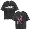 Washed Vintage Rock Band Gorillaz Cotton T Shirt Album Graphic Tshirt Mens Women Clothing Hip Hop Fashion Oversized Tshirts