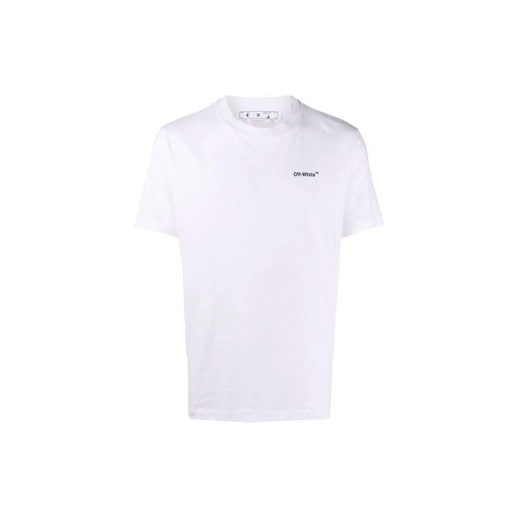 OFF WHITE Text Logo Caravaggio Saint Jerome Writing Arrows Slim Fit T Shirt OMAA027C99JER0030110
