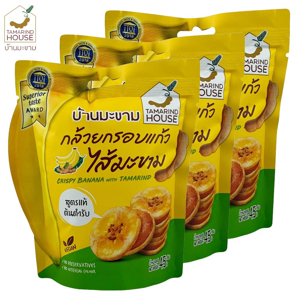 Tamarind House Křupavý banán s ovocem, mučenka, tamarind, pikantní tamarind, 45 g. x 1 / 3 ks - Thajská svačina