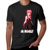 Tricou Mirai Nikki estetică modă coreeană haine imprimeu animal pentru băieți negre slim fit tricouri pentru bărbați