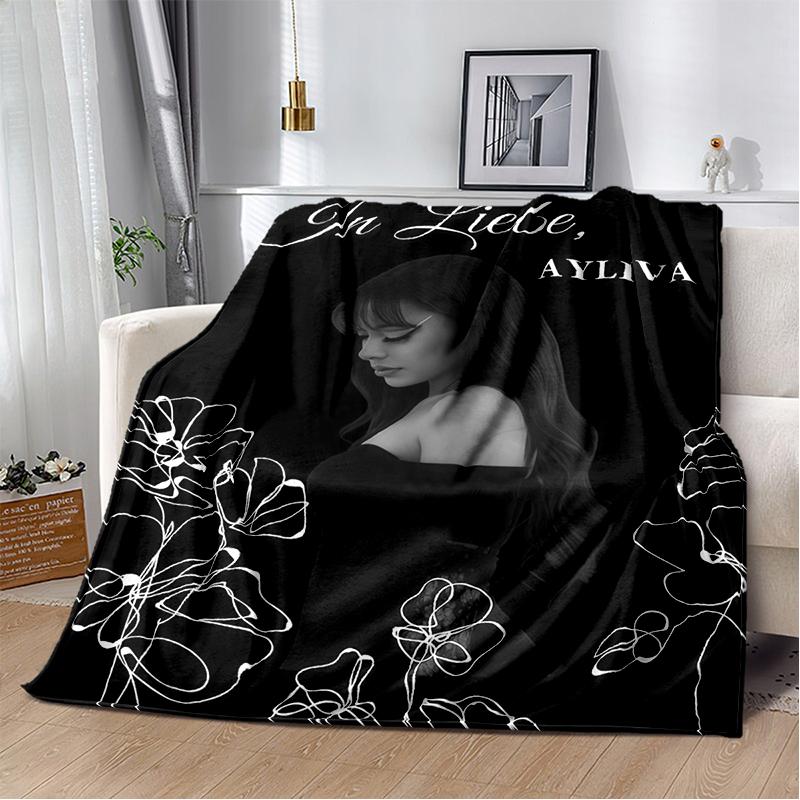Ayliva Lieb Pop dainininkė HD minkštas flanelinis pledas lovai, miegamajam, sofai, piknikui, apdengti lauke, dovana vaikams