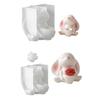 Rabbit Holding Flower Vase Silicone Mold Portable Charm Holder Resin Mold For Resin Jewelry Making And DIY Crafts