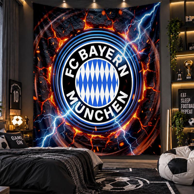 Nástěnná tapiserie s potiskem Bayern Mnichov, látka do obývacího pokoje, ložnice, domácí dekorace