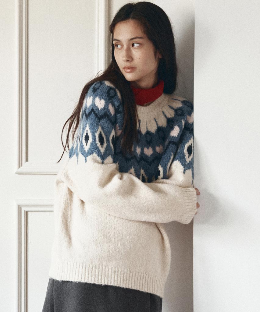 Banwonateullie Kn4277 Raglan Jacquard Knit_Ivory