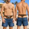 Zabawne Męskie Spodenki Kąpielowe, Faux Bikini Pantera Szorty Plażowe Fałszywe Dżinsowe Szorty na Prezent Nowość Gadżet na Prezent dla Niego Szorty na Imprezę przy Basenie