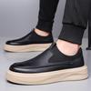 Quality Men Simple Soft Soled Comfort Shoes Leather Thick Soled Business Casual Loafers Shoes Slip On Driving Male Shoes