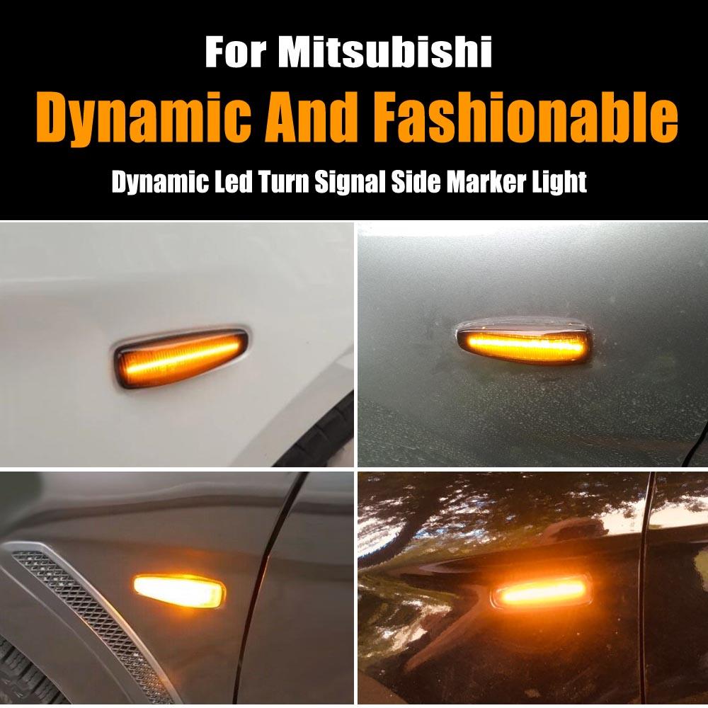 For Mitsubishi Lancer Evolution Evo X Outlander Sport RVR ASX Mirage 2014 Dynamic LED Blinker Side Marker Turn Signal
