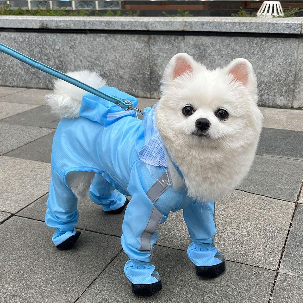 Full-coverage Dog Raincoat Waterproof Pet Rain Jacket Cat Rainproof Pet Clothes for Small Dog