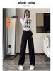 Women's 2023 Winter High-Waist Wide-Leg Jeans: Warm, Thick, Straight-Leg, Slimming Velvet Trousers.