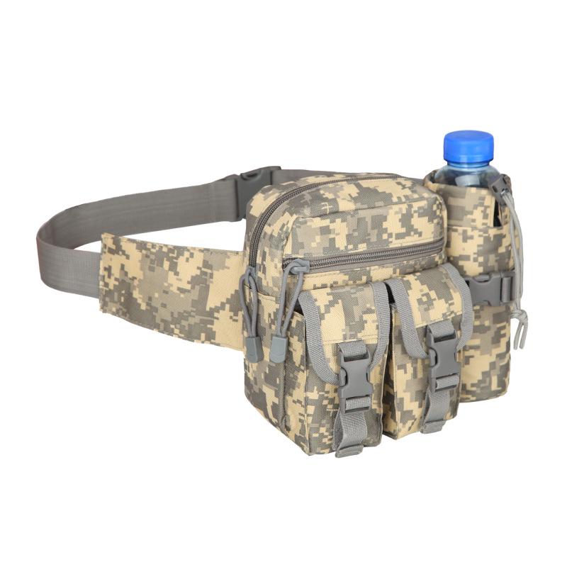 Bouteille d'eau ventilateur militaire pour sports de plein air, sac banane et bandoulière pour cyclisme, sac pour appâts et outils de pêche.