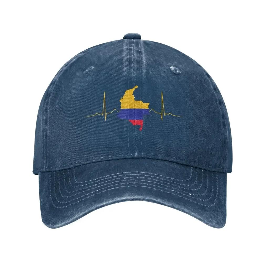 Colombia Heart Colombian Unisex Women Baseball Cap Distressed Denim Washed Caps Hat Retro Adjustable Fit Snapback Cap