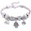 New Charm Bracelet & Bangles Jewelry white butterfly Crown Beads Bracelets Brands Bracelets Fit Women Girl Friendship Gift