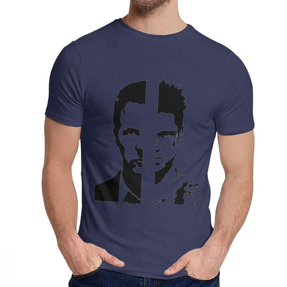 Fight Club The Two Faces Of Tyler Durden Tee Shirt Crewneck Fashion For Male Great S6XL Plus Size T Shirt