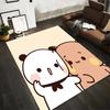 Cute Cartoon Panda and Bear Illustration On Soft Beige Background Carpet Design Suitable for Use As an Anti-slip1 For1room and Bedroom Sofas