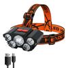 5 Led Head Lamp USB Rechargeable Head Flashlight Bright Headlight 2000mAh Portable Flashlight Outdoor Camping Searchlight