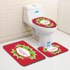 Christmas Bathroom Floor Mat Toilet Three-Piece Set