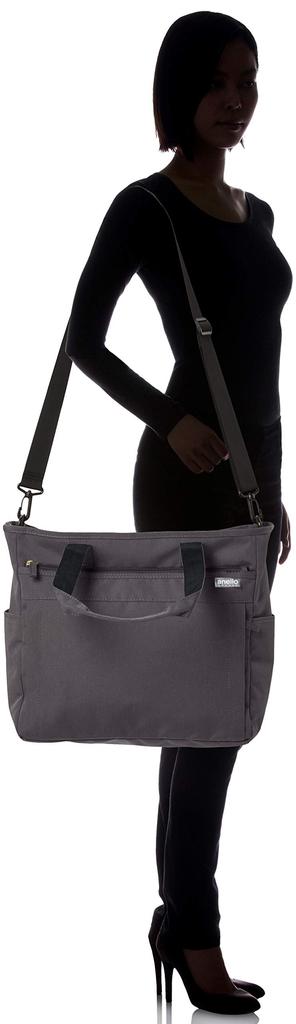Anello Grande GU-H2316 SPS Lightweight Water-Repellent Heathered Polyester 2-Way Tote Shoulder Bag, Gray
