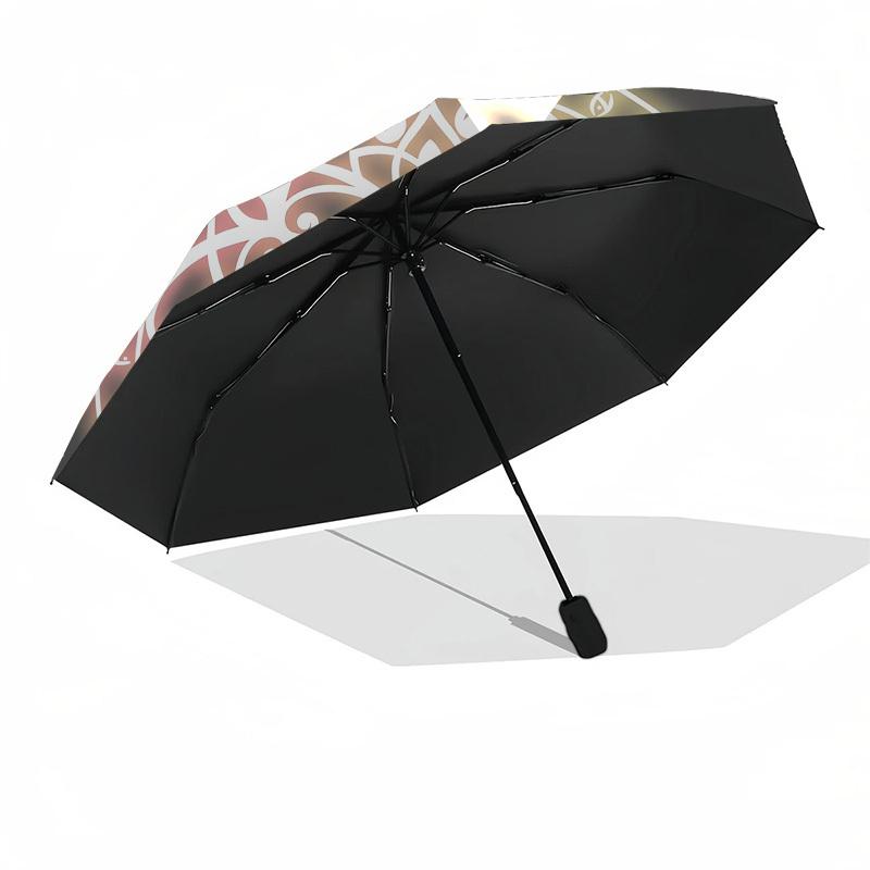 1pc Mystical Mandala Design Umbrella with Plastic Handle,Suitable for All Seasons UmbrellaPT555