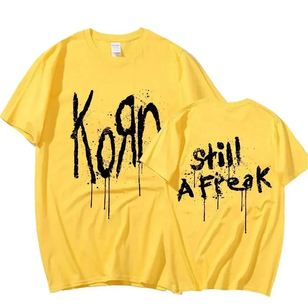 Men Summer  T-Shirt Fashion Tops Tees Male Casual Short Sleeve Clothing Korn Music Streetwear