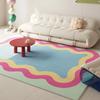 Wellenstreifen Teppichmatte Teppich Regenbogenfarben Pastellfarben Farbverlauf Modern Süße Heimdekoration Fußmatte Teppiche für Wohnzimmer Schlafzimmer