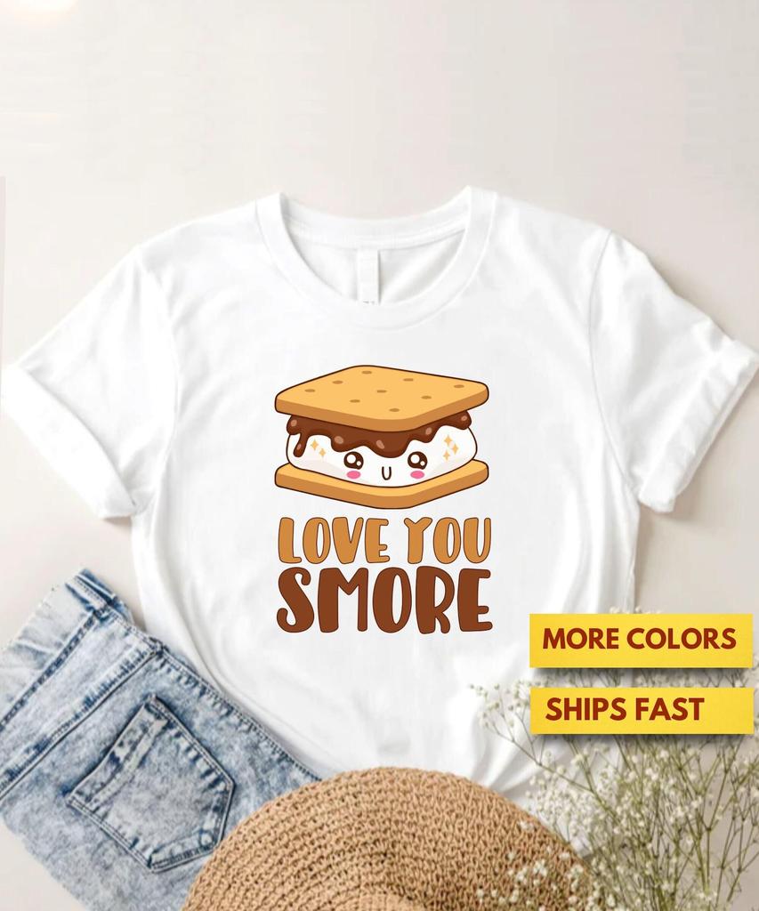 Love You Smore Cute Kawaii Marshmallow Pun T Shirt, Smores Lover Premium T Shirt, Funny Foodie Premium T Shirt