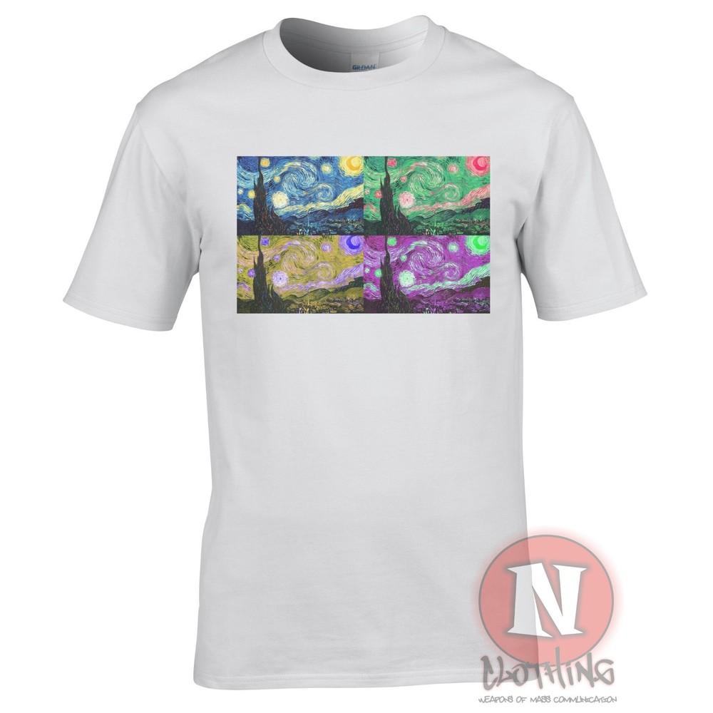 Vincent Van Gogh Starry night pop art t-shirt Aesthetic vaporwave tshirt tee