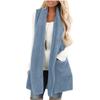 Women's Fashion Color Casual Coat Plush Vest Top With Pockets