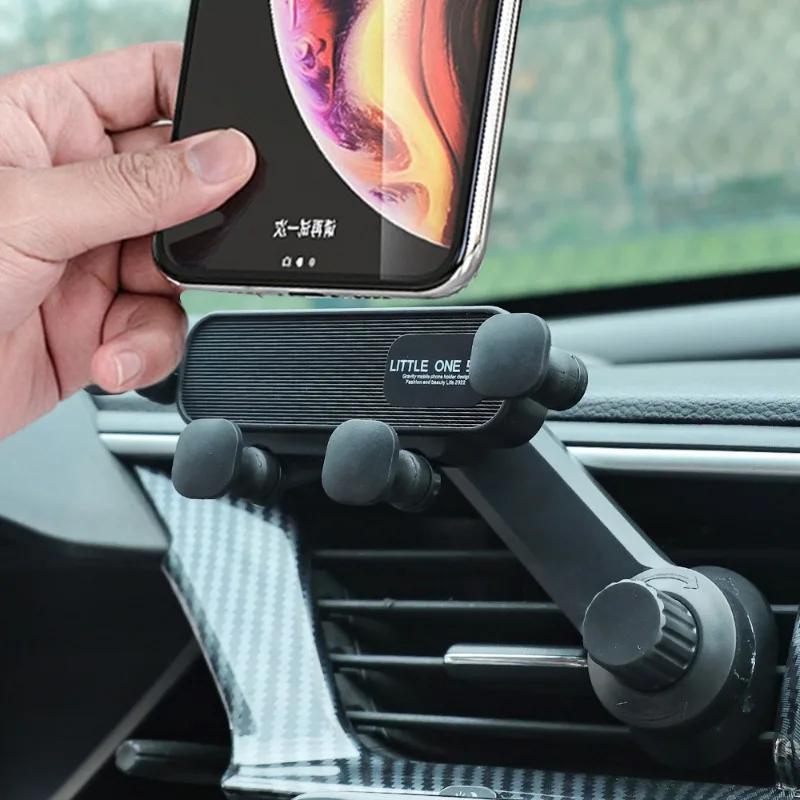 Air Outlet Car Phone Bracket 360 ° Rotation Universal GPS Stand Extension Pole Gravity Stand Applicable for 4.7 Inches-7 Inches