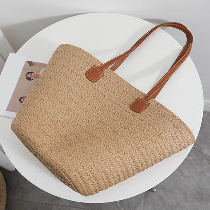 Zomer Grote Capaciteit Stro Tas Voor Vrouwen Gebreide Stro Tas Bohemien Top-handvat Tas Reis Totes