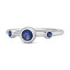 Blue Sapphire Bezel Set Ring - 925  Sterling Silver