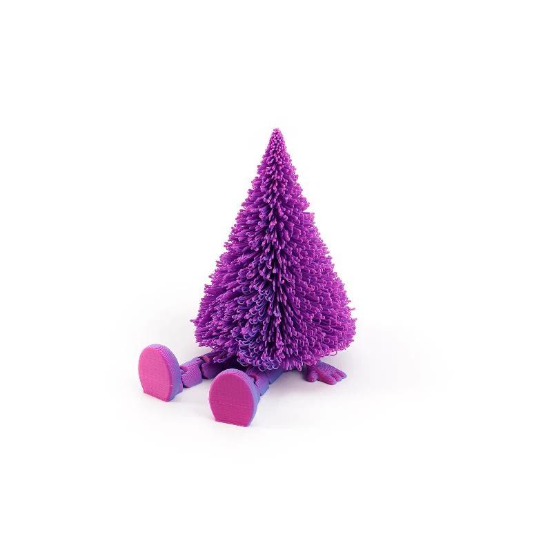 3D Printed Christmas Tree Figurine Eco Friendly Movable Joints Multiple Colors Perfect For Xmas Home Decor Holiday Gifts