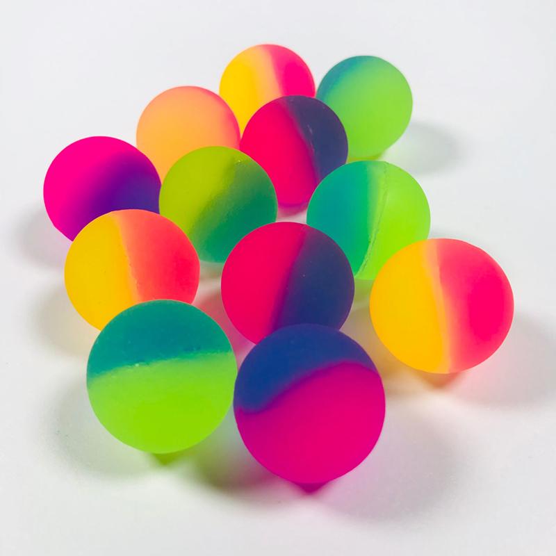 1Pcs Children Colored Boy Bouncing Ball Rubber Kids Sport Games Elastic Jumping Balls 25Mm Bicolor Elastic Ball Toy