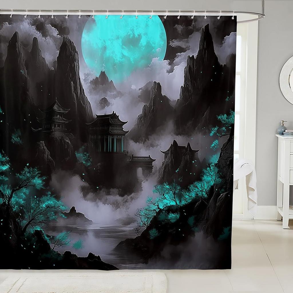 Koi Fish Shower Curtain Japanese Style Bath Curtain For Boys Girls Teens Ocean Marine Bathroom Shower Curtain Set Waterproof