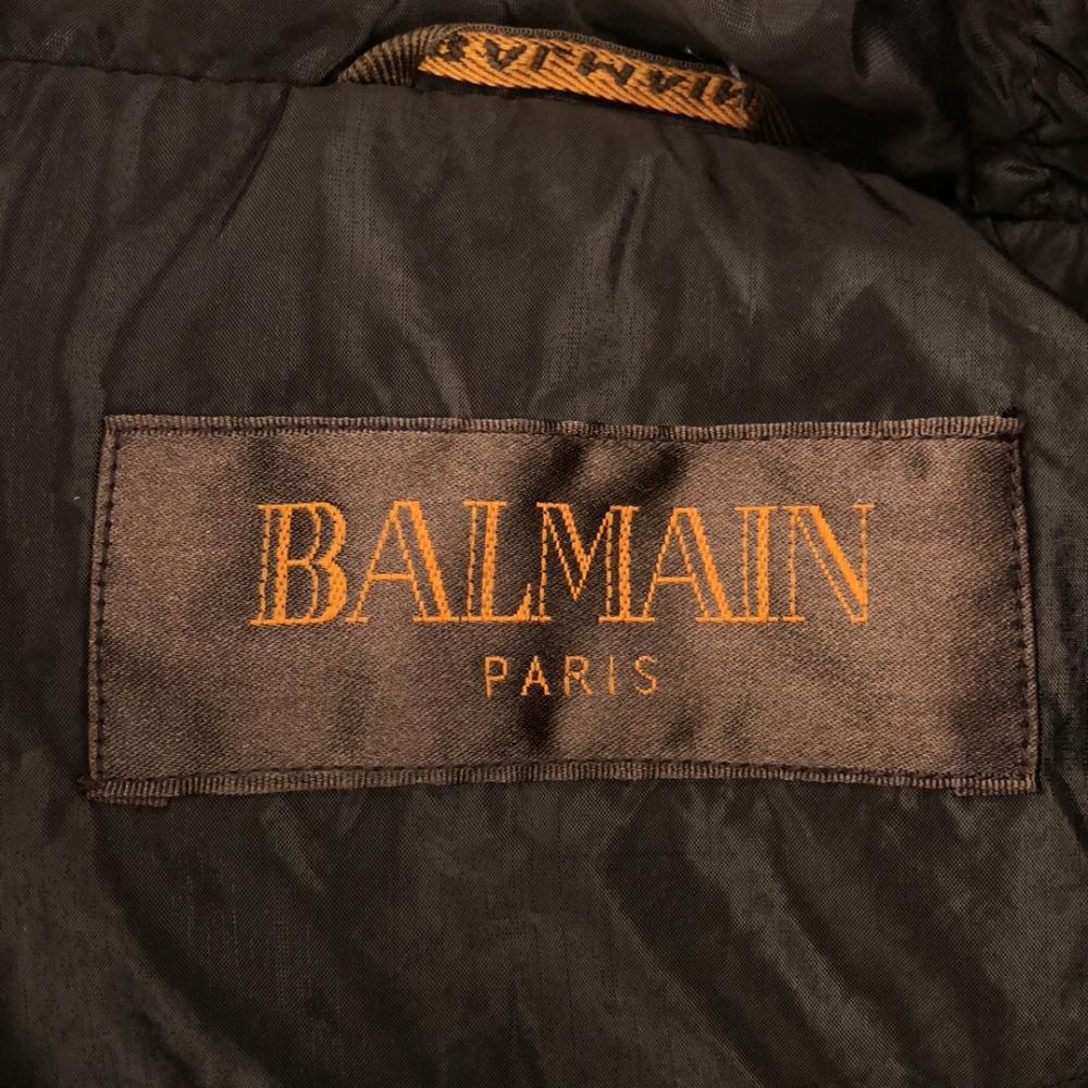 Balmain Dámský péřový kabát s šálovým límcem M Hnědá Použitý