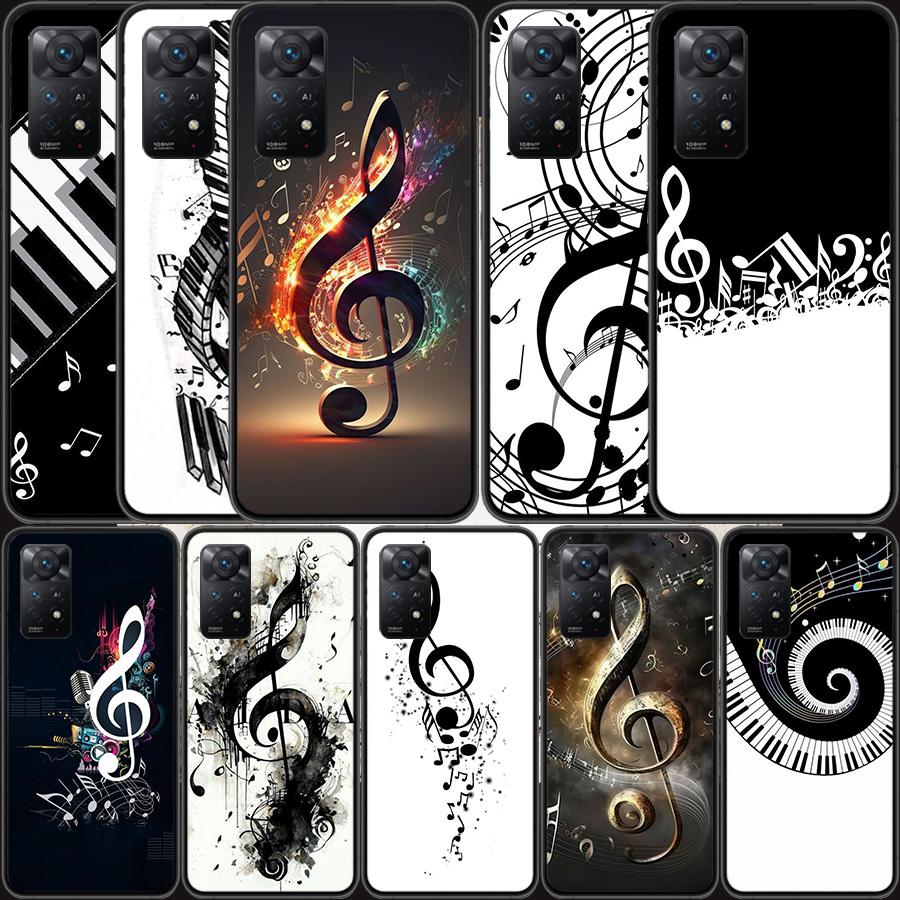Piano Keys Musical Phone Case For Redmi 13C 14C Note 13 14 Pro 5G Plus 12 12C 10 10A 10C 9 9A 9C 9T 8 8A K70 Pro Xiaomi Cover Si
