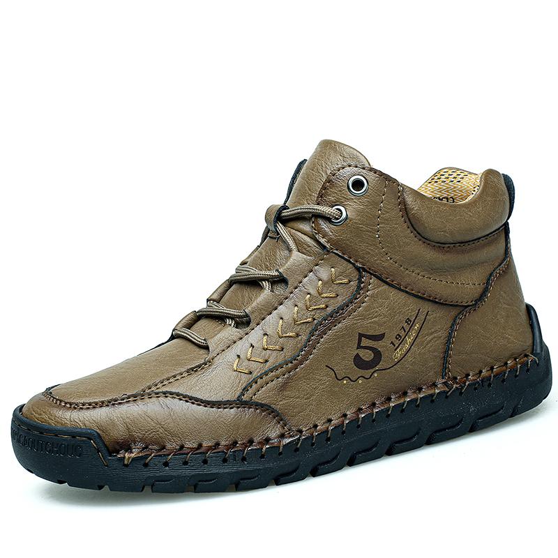 New Winter Handmade Leather Men Boots Outdoor Design Sneakers Man Breathable Casual Leather Shoes Men Ankle Boots Fall Plus Size