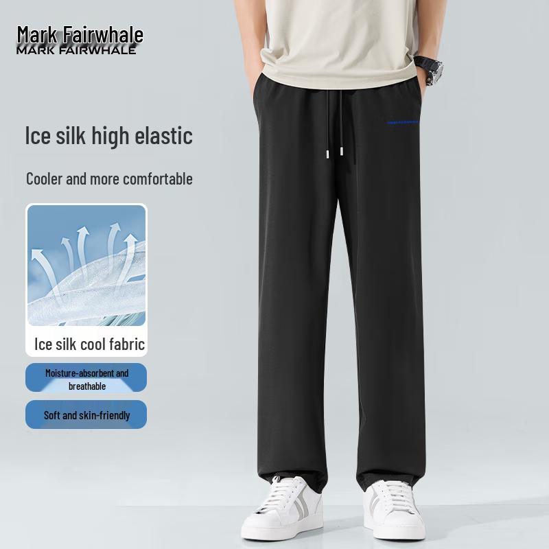 Mark Fairwhale Men's Summer Ice Silk Straight-Leg Sport Pants