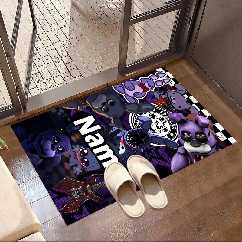 Benutzerdefinierter Name Personalisierter Five Nights at Freddy's Druckteppich, Vielseitiger Heimdekorations-Teppich, für Spielzimmer, Wohnung, Balkon, Eingangsbereich, Flur Geschenk