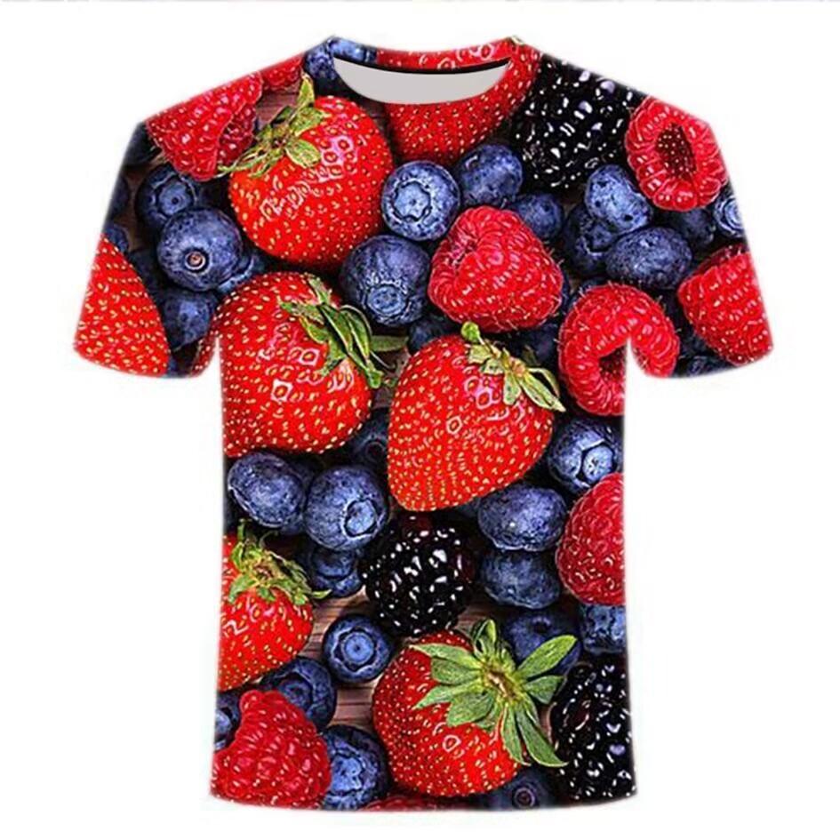 Summer Fruit Vegetable 3D Printed T-Shirts Fashion Oversized Short Sleeved Men's and Women's Unisex T-shirts