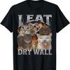 Mangio Cartongesso Meme Divertente Gatto Grafica Bootleg T-Shirt Uomo Donna