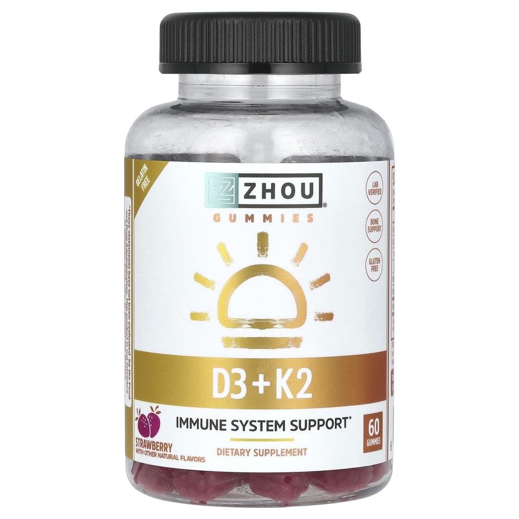 D3 + K2 Gummy Jelly, Strawberry, 60 Gummy Jelly