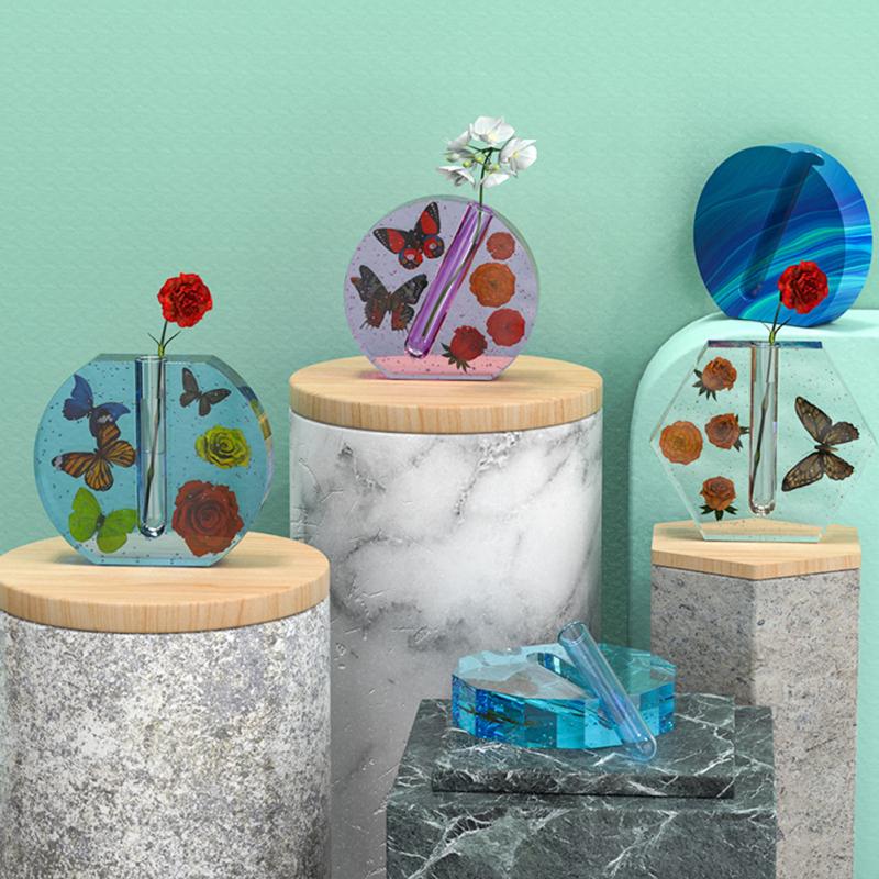 Silikonform Harzgussform mit Reagenzgläsern für Hydrokultur/Blumen Home Office Desktop