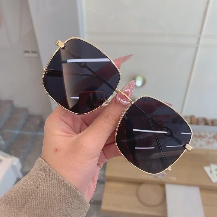 New Square Metal Sunglasses Sunglasses Women's High-end Ins Style Fashion Glasses