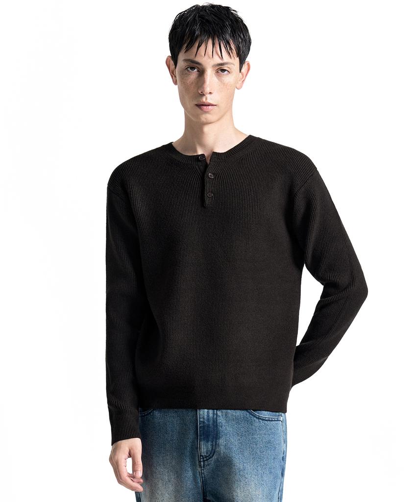 COSTUME O’CLOCK Daily Slim Fit Henley Neck Knit 6 Color Cooskt075