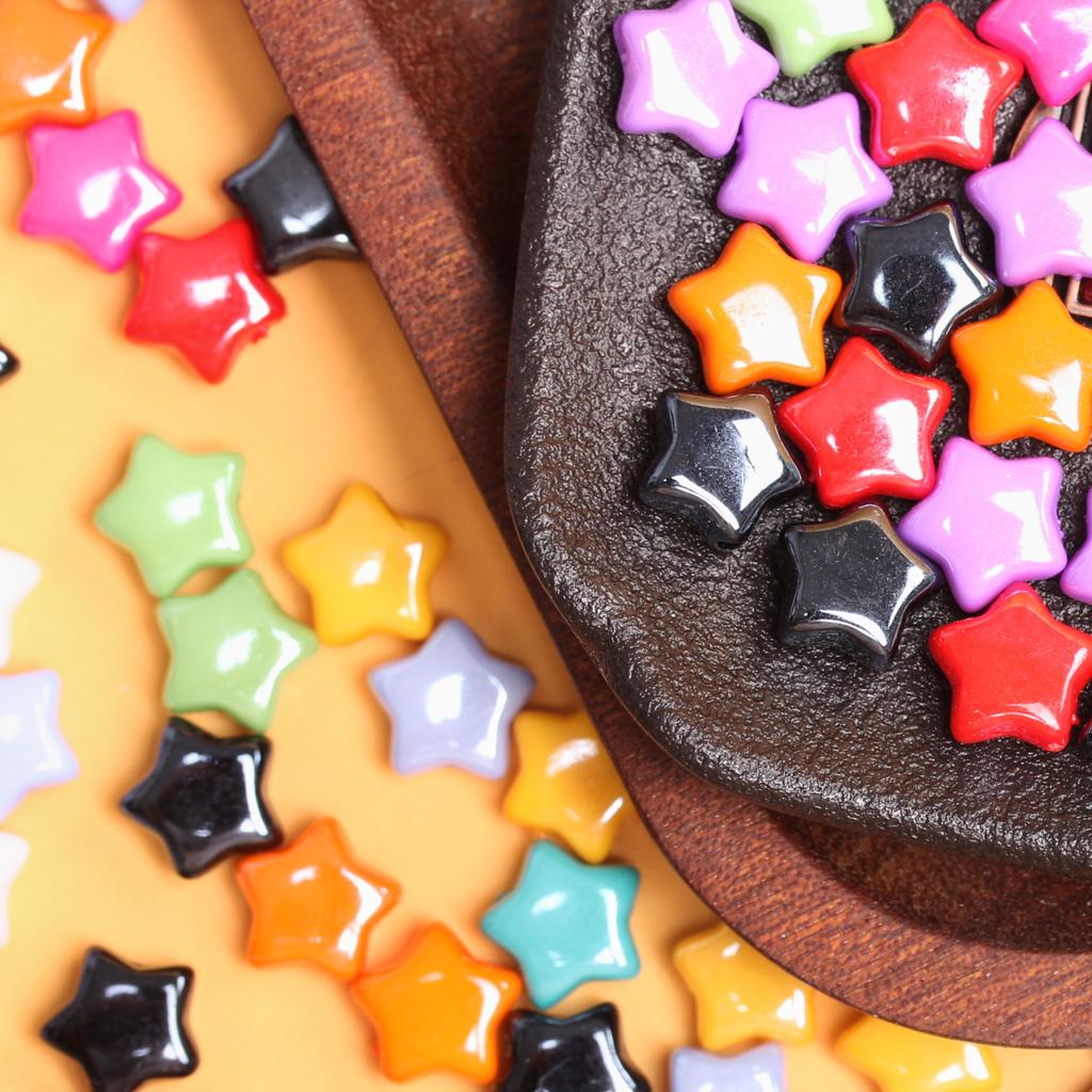 20 Stück 10,2 mm Acryl Kleine Sterne Geformt Lose Perlen für Armband Halskette Schlüsselanhänger Herstellung DIY Perlenmaterial