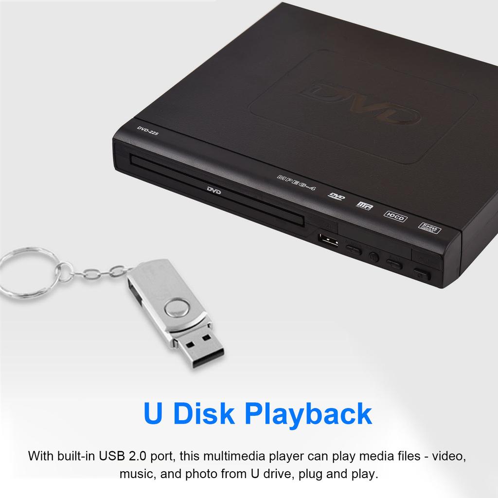 DVD225 Home DVD Player DVD CD Disc Player Digital Multimedia Player AV Output with Remote Control