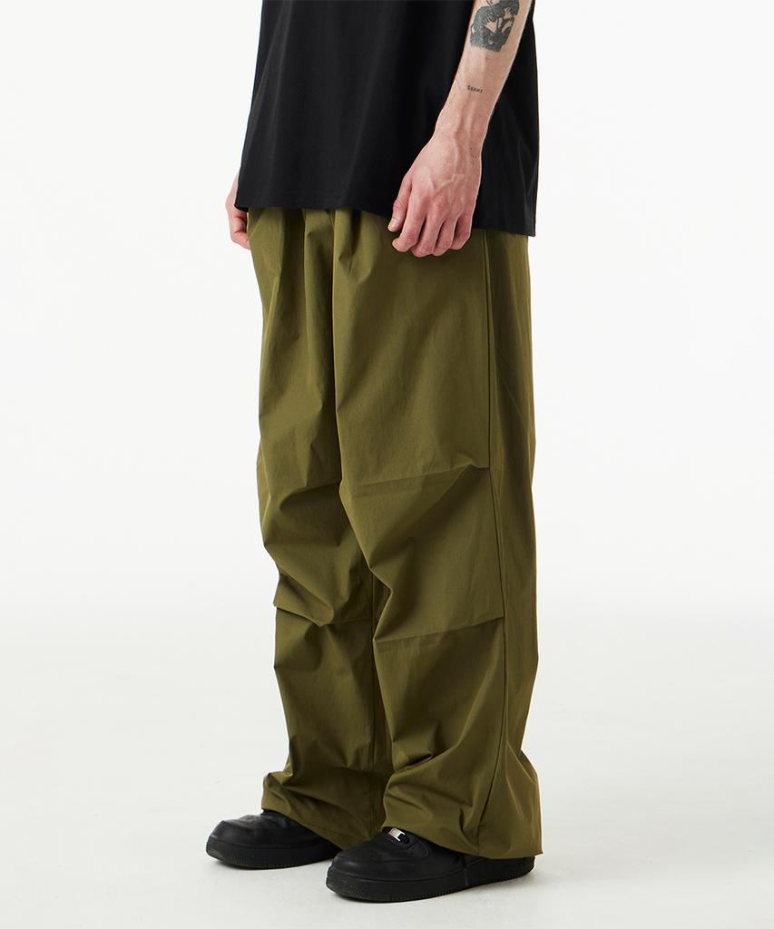 URBANAGE [2Pack] Waterproof One-Pleat Parachute Wide Pants (3 Colors) (Type C)