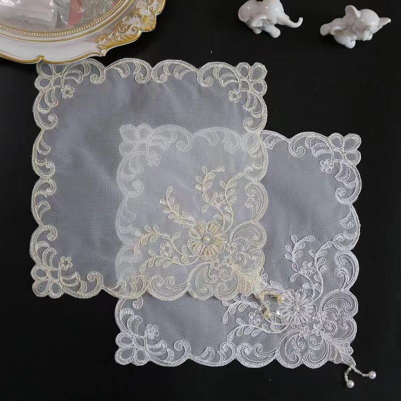Popular Good beads flowers embroidery table place mat pad cloth Wedding Christmas placemat kitchen Table decoration and accessories for Home