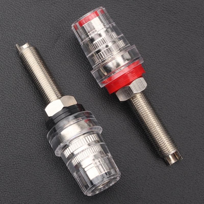 Set of 2pcs High Density Shielded Transparent Terminals Posts for Stable Signal Transmission in Amplifiers and Speakers